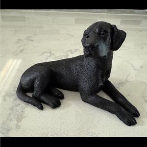 1988 SIGNED CASTAGNA ITALY BLACK LABRADOR RETRIEVER DOG FIGURINE ORIG STICKER